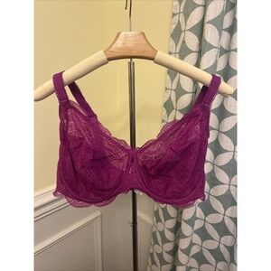 Simone Perele Karma Demi Cup Lace Bra Women's bougainvillea 36G